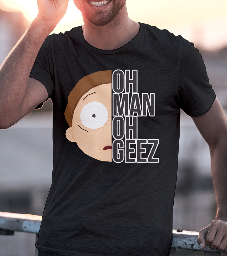 Oh Man Oh Geez Morty Split Face T-Shirt