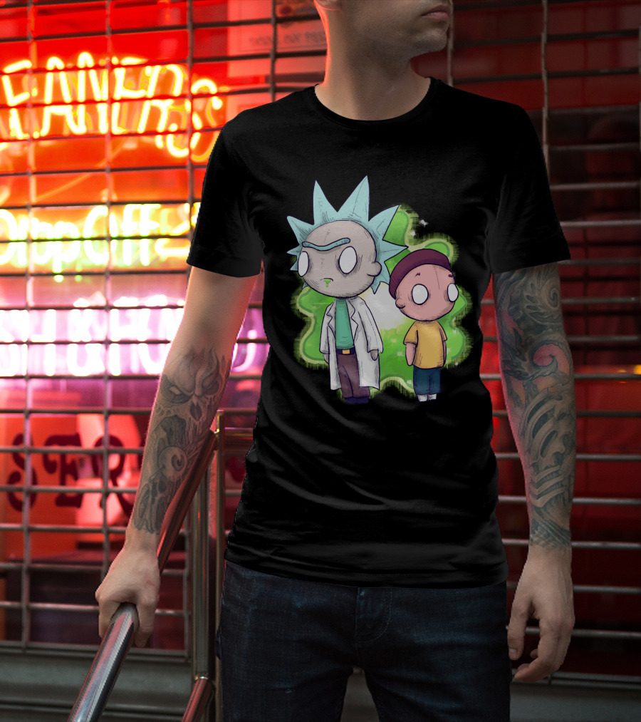 Plushie Rick And Morty Portal Background T-Shirt