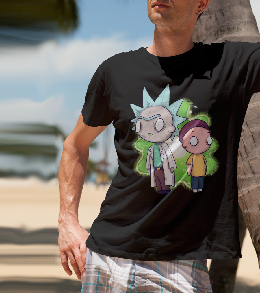 Plushie Rick And Morty Portal Background T-Shirt