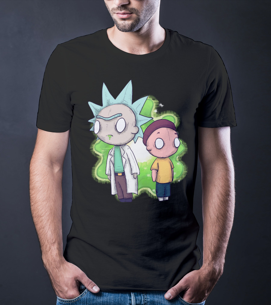 Plushie Rick And Morty Portal Background T-Shirt