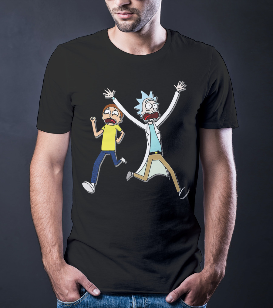 Rick And Morty Panic Running Animation T-Shirt
