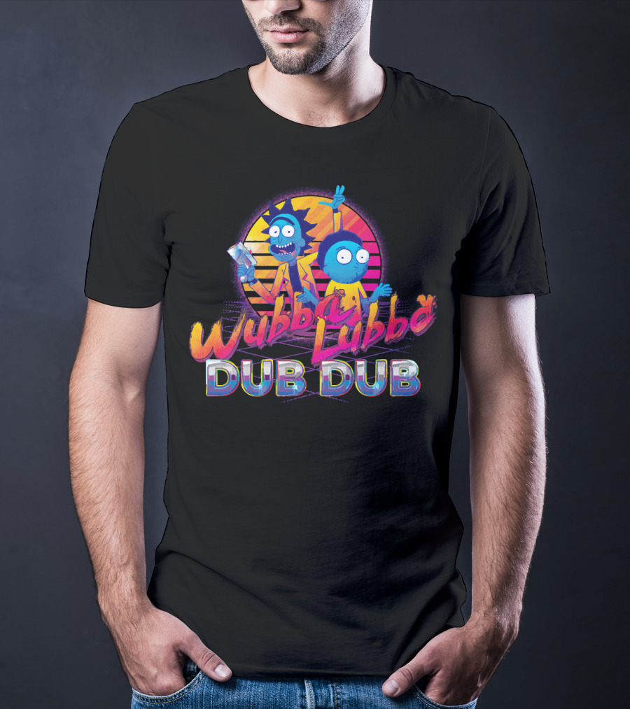 Wubba Lubba Dub Dub Retro Rick And Morty Outrun T-Shirt