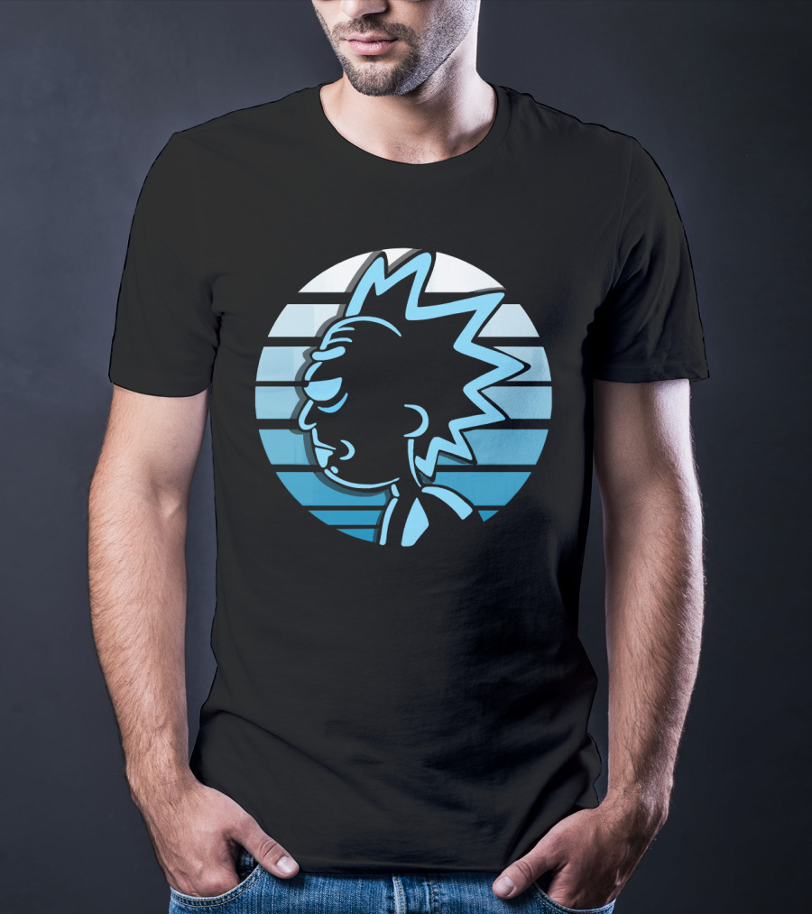 Rick Sanchez Profile Neon Stripes T-Shirt