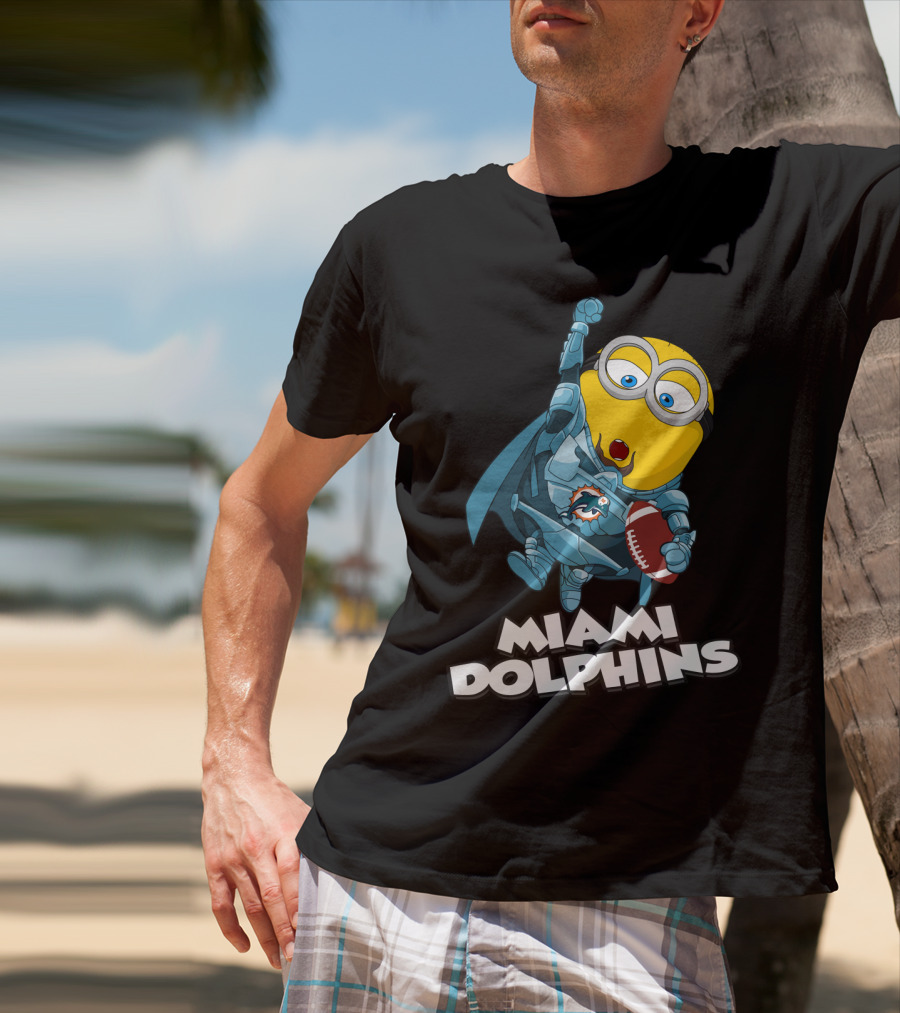MIAMI DOLPHINS Minion Superhero Football T-Shirt