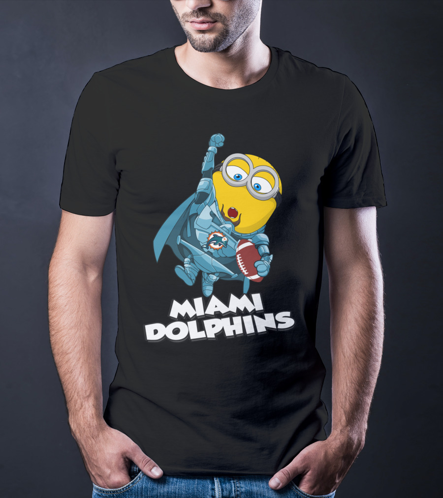 MIAMI DOLPHINS Minion Superhero Football T-Shirt