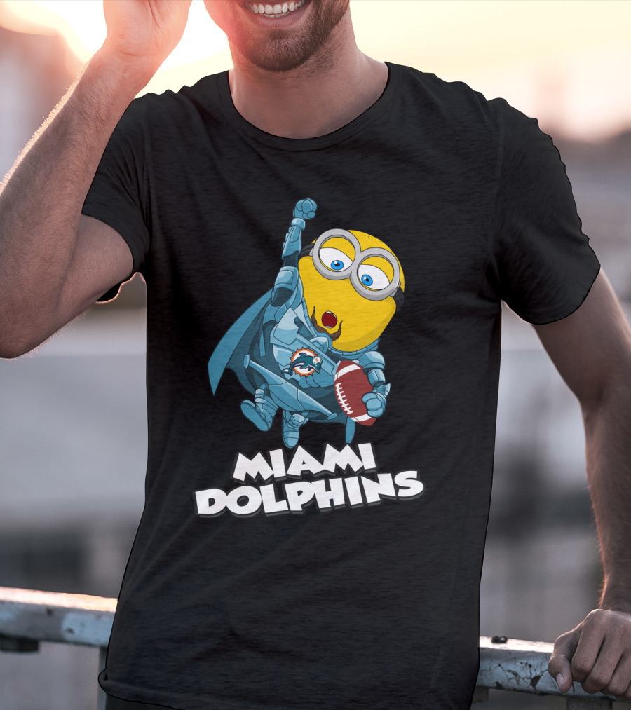 MIAMI DOLPHINS Minion Superhero Football T-Shirt
