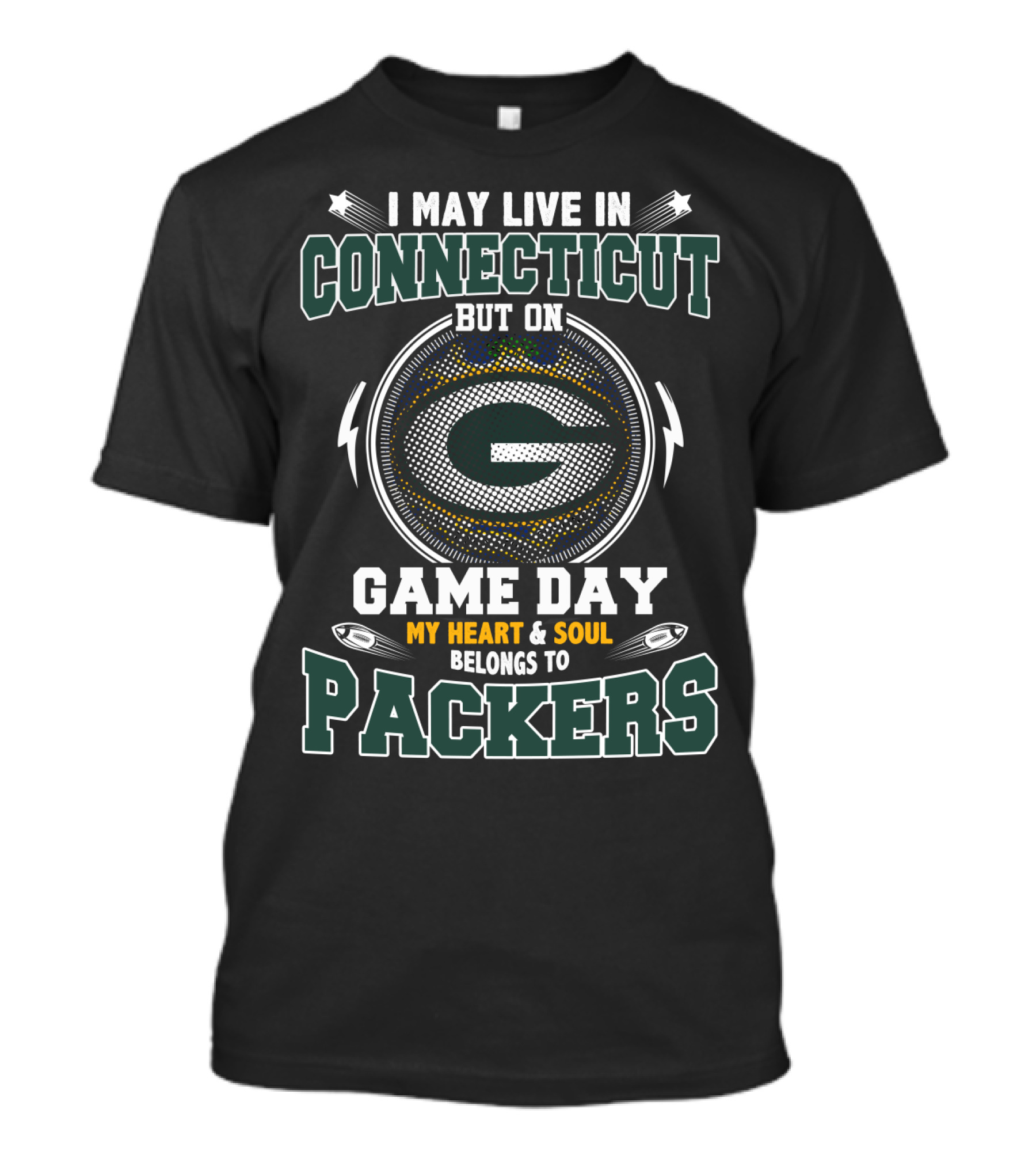 Connecticut Residents Love Packers Game Day Heart & Soul T-Shirt