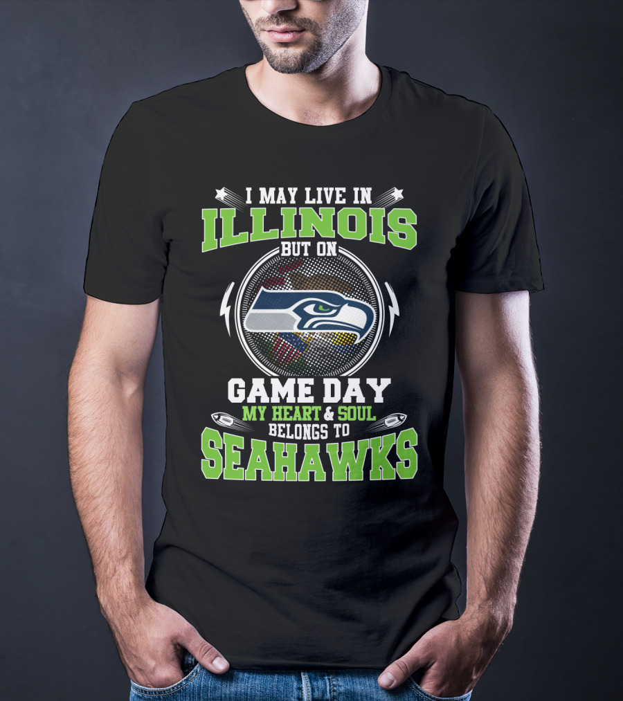 Illinois Game Day Heart & Soul Belongs To Seahawks T-Shirt