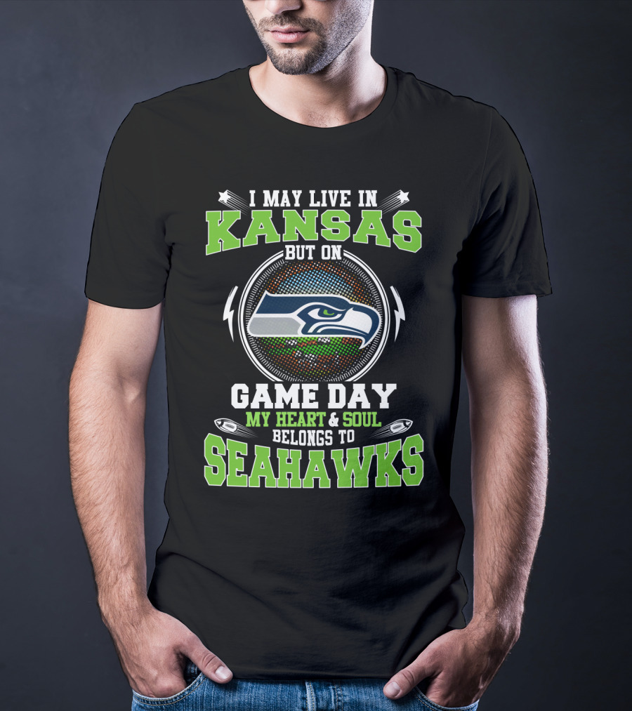 Kansas Game Day My Heart And Soul Belongs To Seahawks T-Shirt