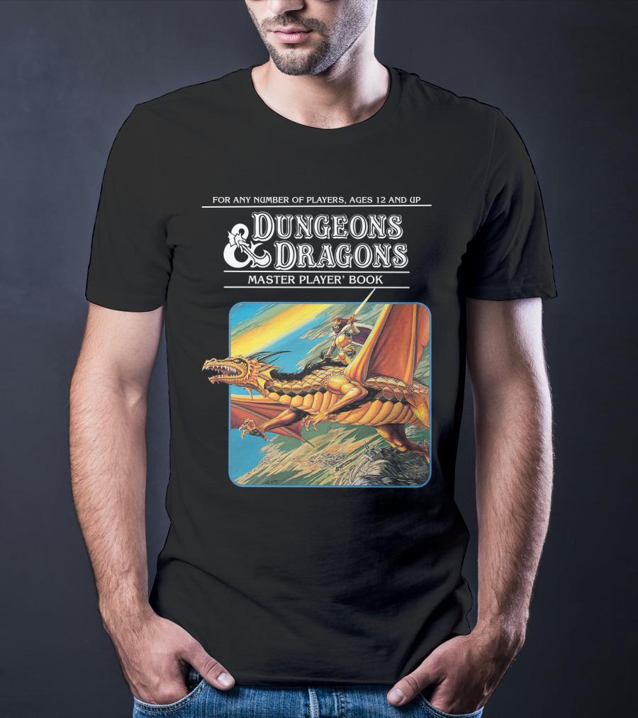 Dungeons And Dragons Master Player Book Vintage Dragon Rider Adventure T-Shirt