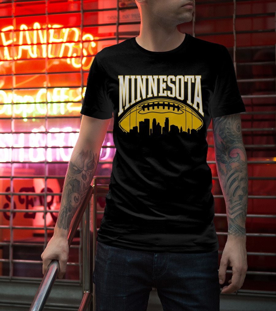 Minnesota Football Skyline Vintage Viking MN T-Shirt