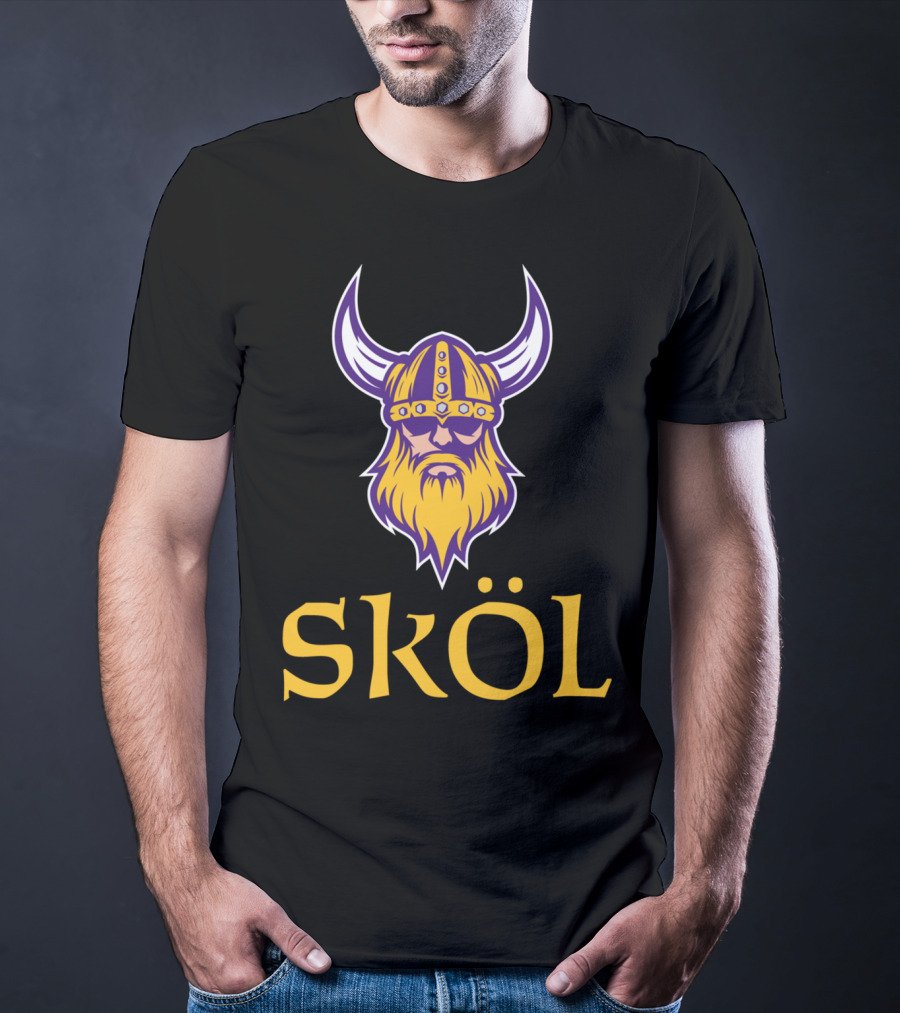 SKOL Viking Scandinavia Nordic Warrior Helmet With Horns T-Shirt