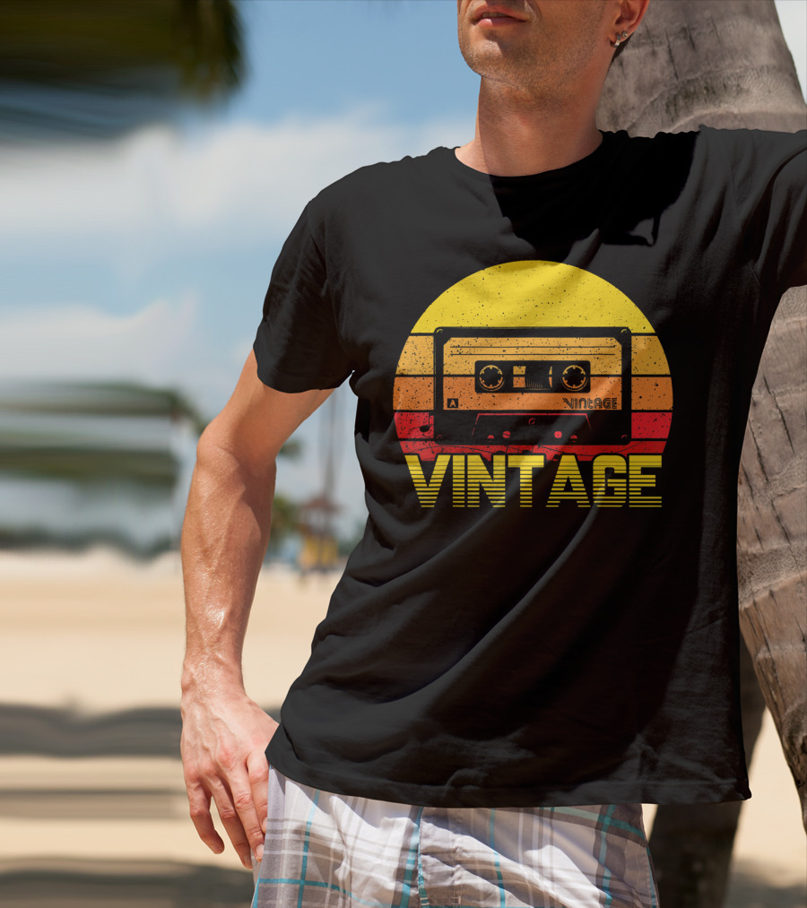 Vintage Cassette Tape Sunset Retro T-Shirt