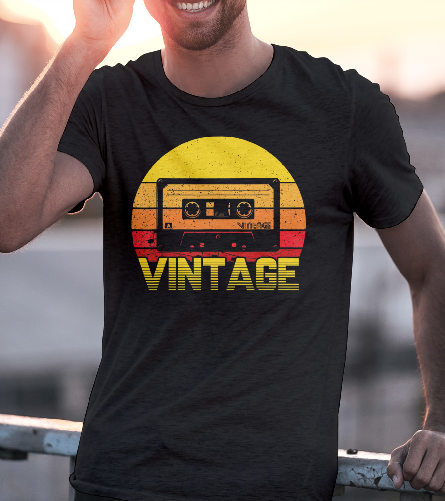 Vintage Cassette Tape Sunset Retro T-Shirt