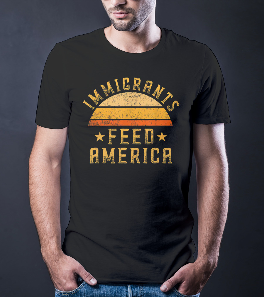 Immigrants Feed America Vintage Sunset Support T-Shirt