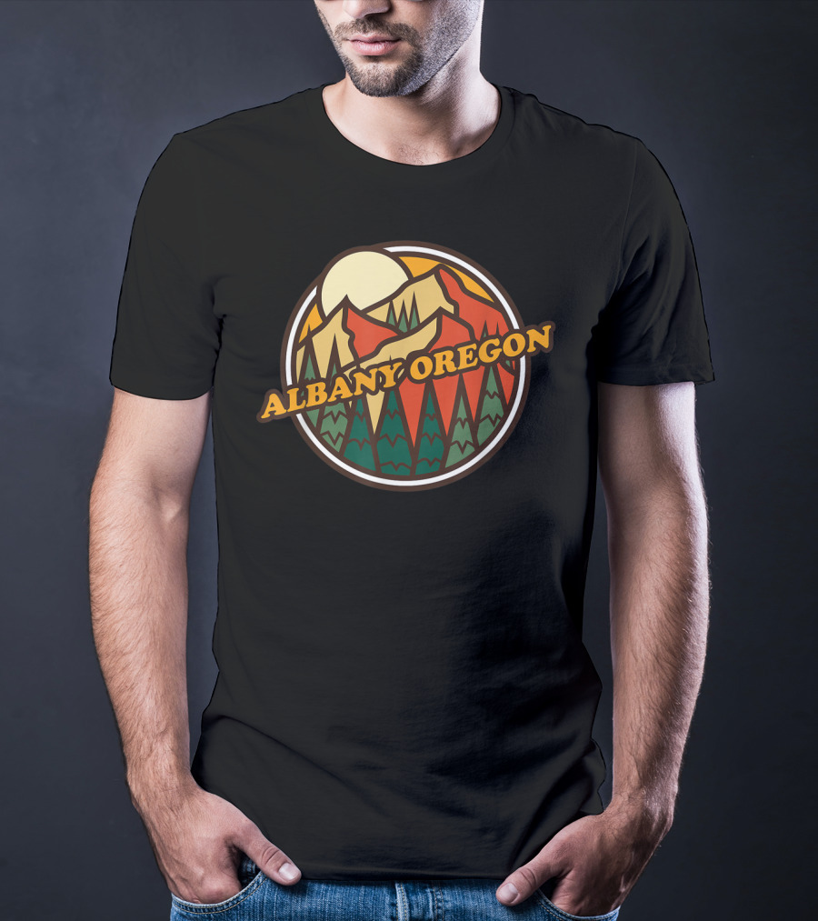 Albany Oregon Vintage Mountain Hiking Adventure T-Shirt