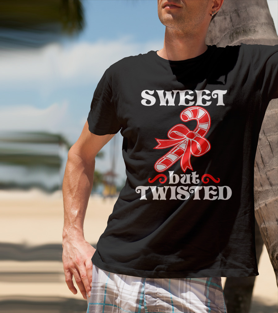 Sweet But Twisted Candy Cane Bow T-Shirt