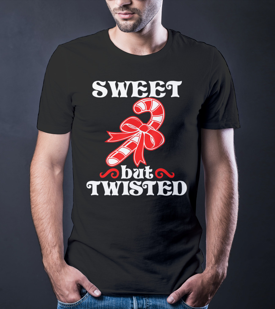 Sweet But Twisted Candy Cane Bow T-Shirt