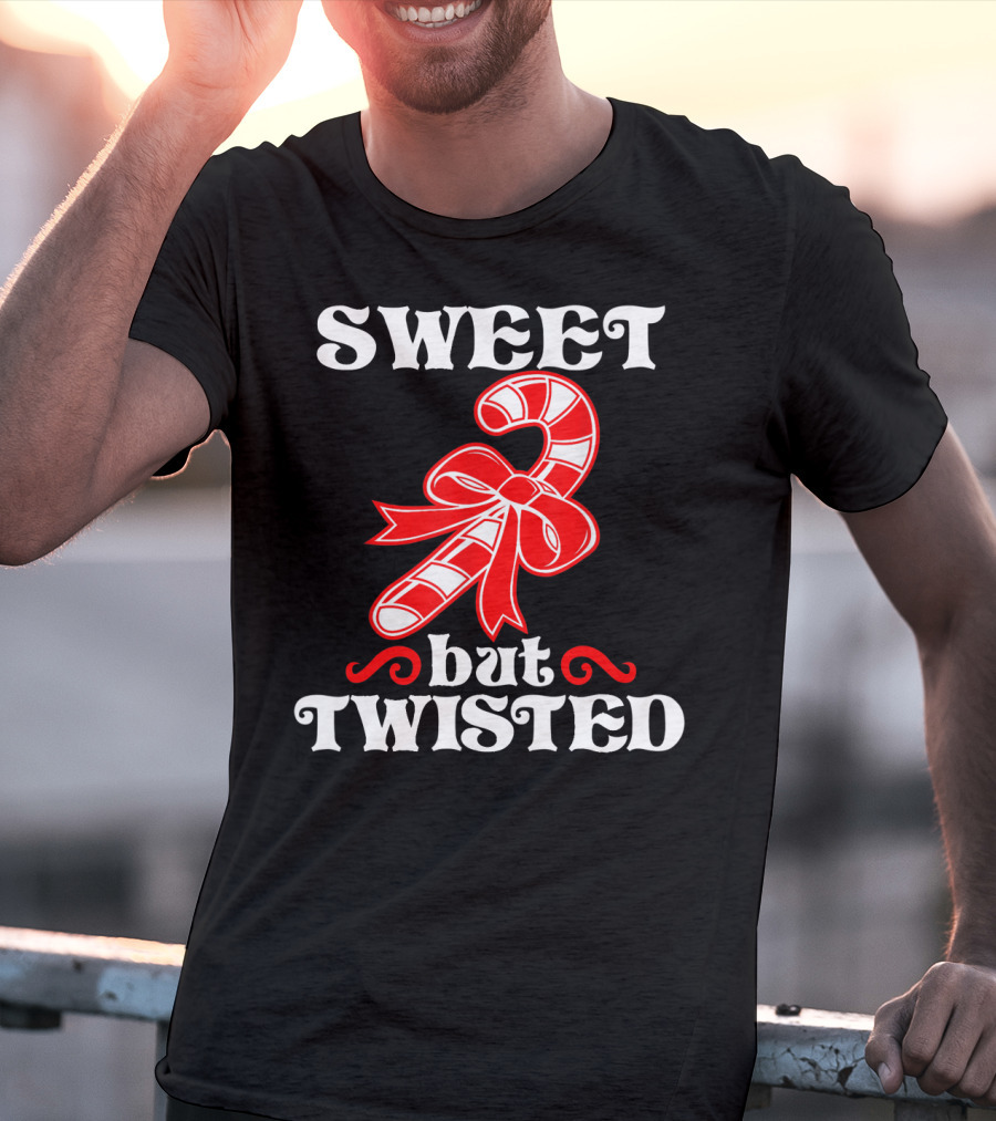 Sweet But Twisted Candy Cane Bow T-Shirt