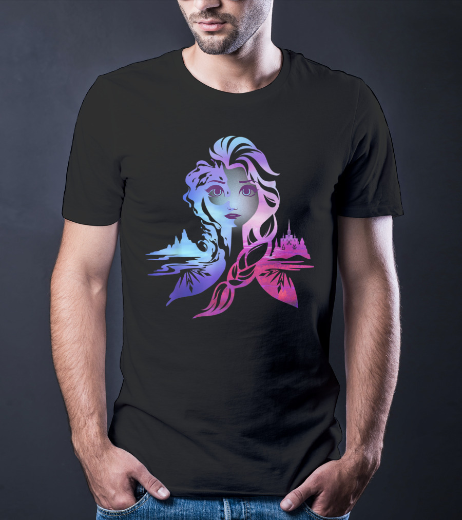 Gradient Frozen Princess Castle T-Shirt