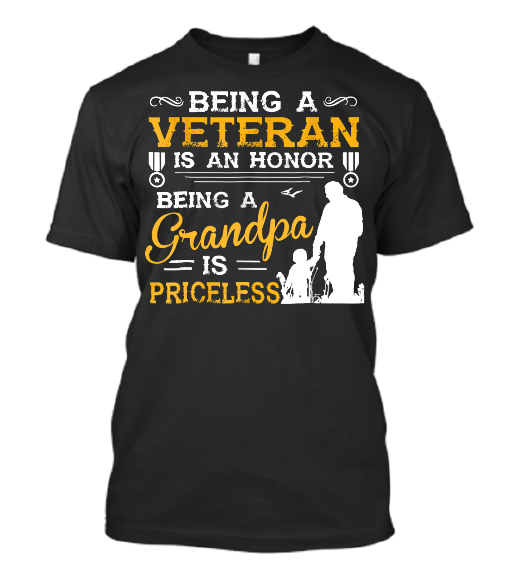 Being A Veteran Is An Honor Being A Grandpa Is Priceless T-Shirt