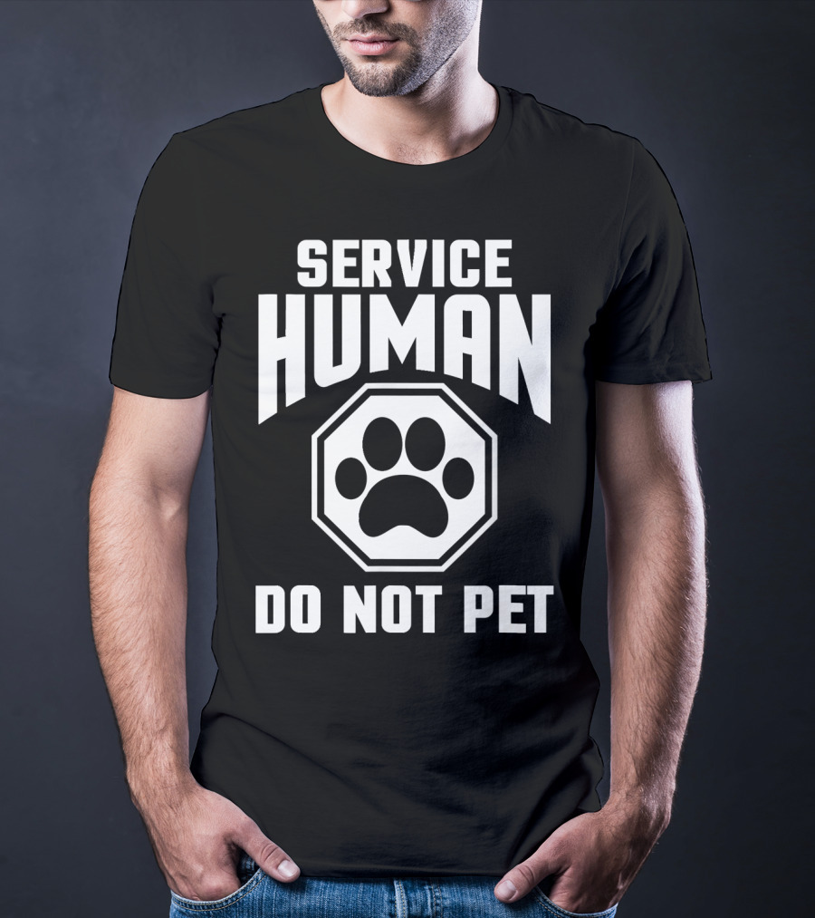 Service Human Do Not Pet Paw Prints T-Shirt
