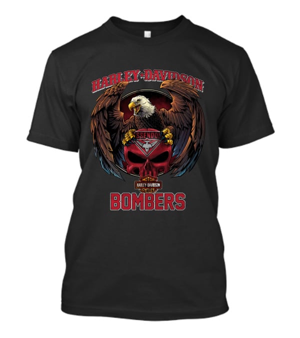 Harley Davidson Essendon Bombers Motorcycles Eagle T-Shirt