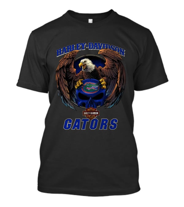 Harley Davidson Florida Gators Eagle And Skull T-Shirt
