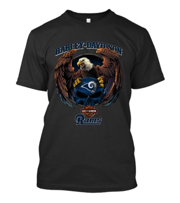 Harley Davidson Los Angeles Rams Motorcycle Cycles T-Shirt