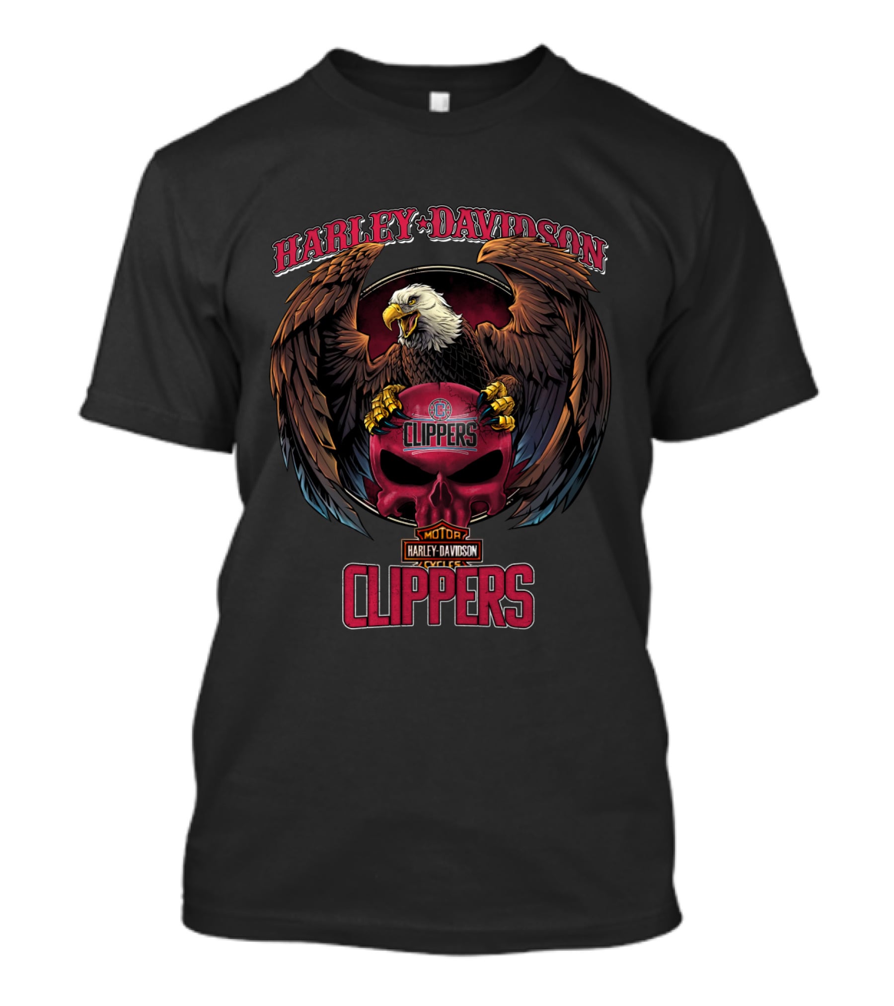 Harley Davidson Los Angeles Clippers Motorcycle Eagle T-Shirt