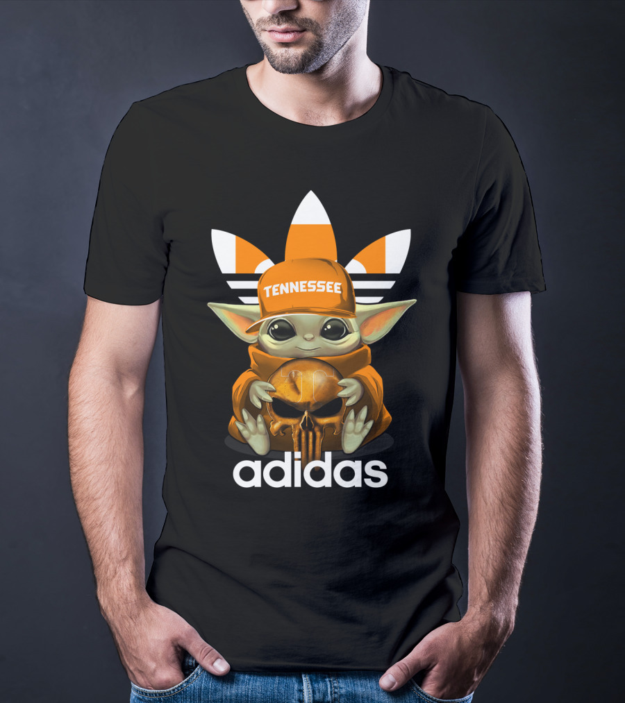 Tennessee Volunteers Baby Yoda Holding Skull T-Shirt