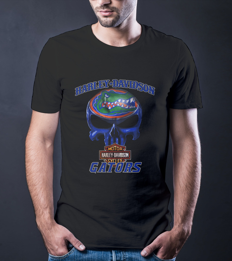 Harley Davidson Gators Skull Florida T-Shirt