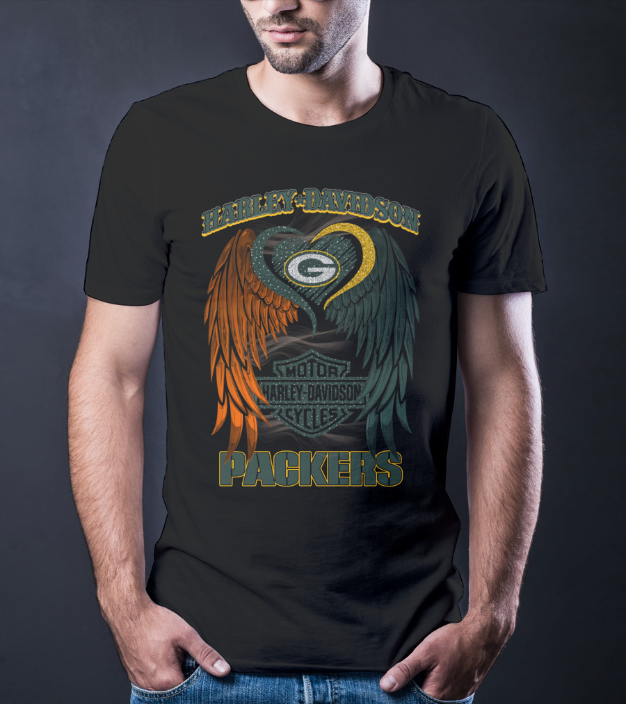 Harley Davidson Packers Motor Cycles Green Bay Nfl Hd2805 T-Shirt