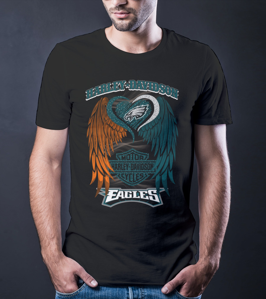 Harley Davidson Philadelphia Eagles Motor Cycles Nfl T-Shirt