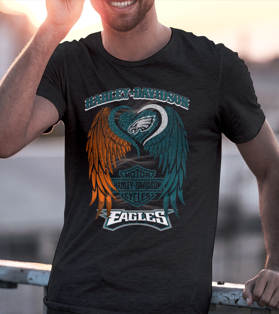 Harley Davidson Philadelphia Eagles Motor Cycles Nfl T-Shirt