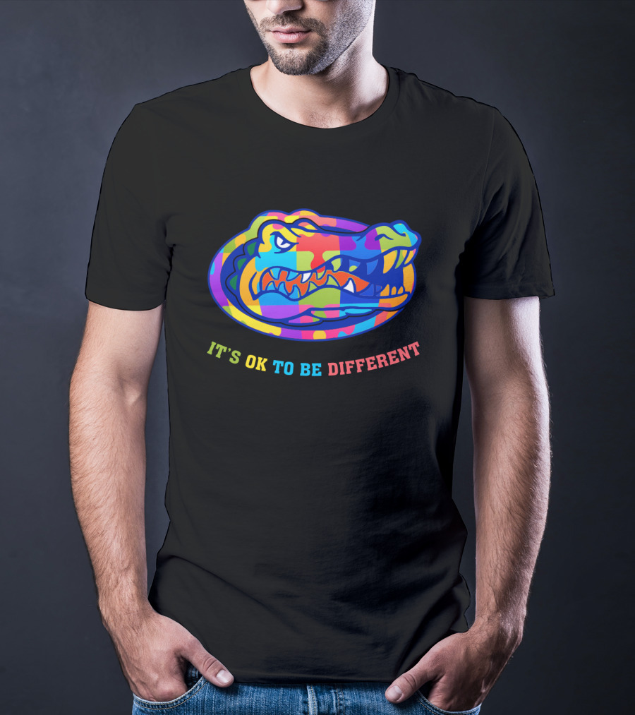 Gators It's OK To Be Different Multicolored Styled Alligator T-Shirt