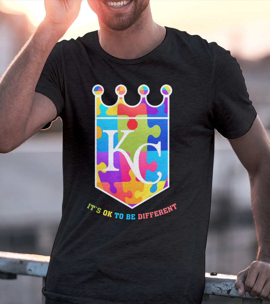 Kansas City Royals KC Puzzle Crown It's OK To Be Different T-Shirt