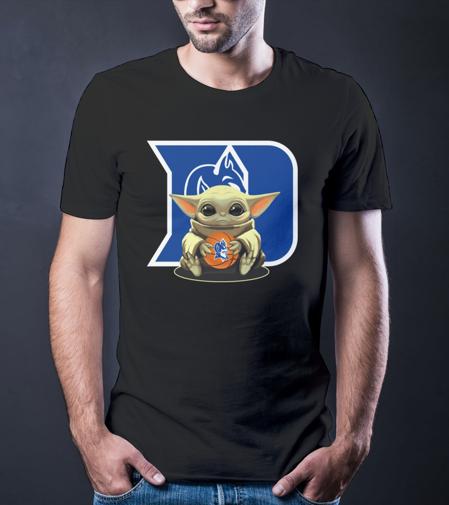 Baby Yoda Basketball With Duke Blue Devils T-Shirt