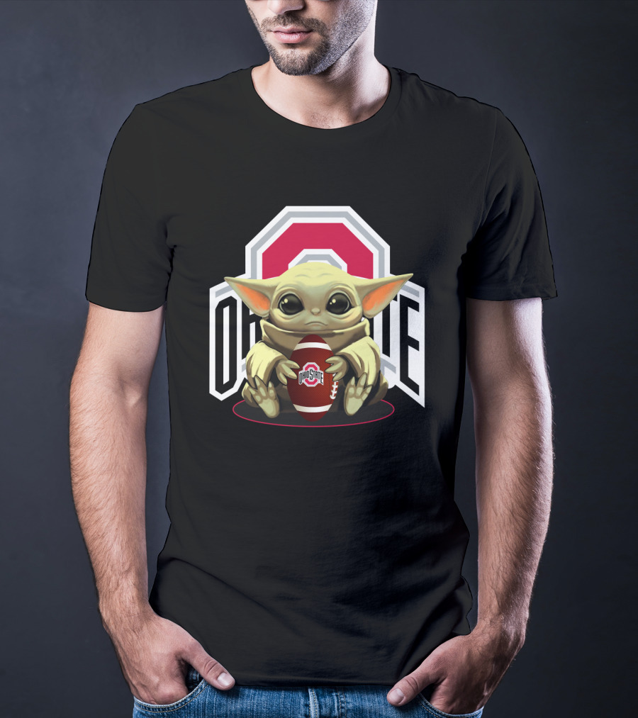 Baby Yoda Ohio State Buckeyes Football Fan T-Shirt