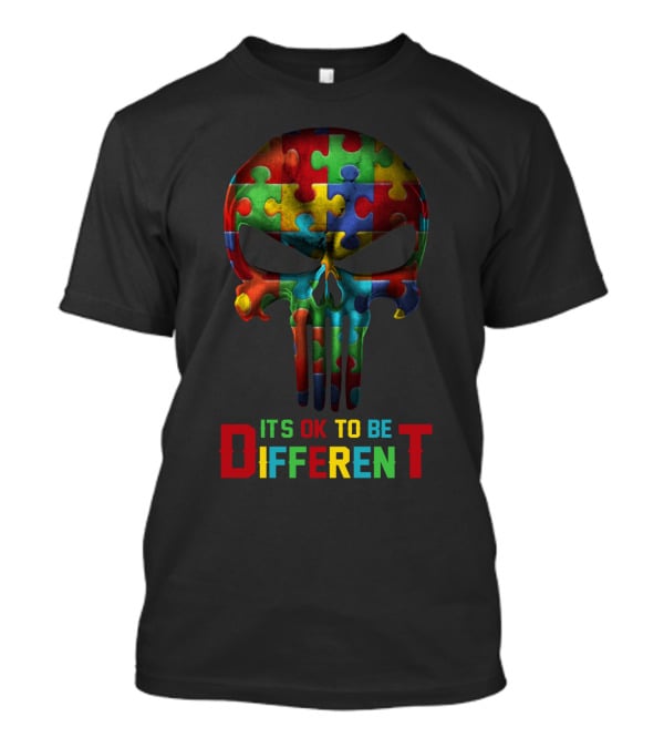 Punisher Puzzle Skull It's OK To Be Different T-Shirt