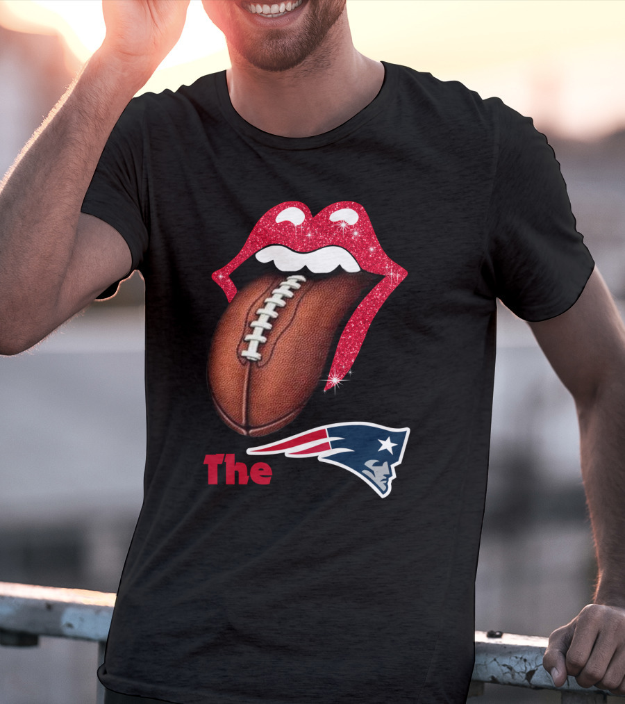 The SMILE Patriots Football Lips Fan T-Shirt