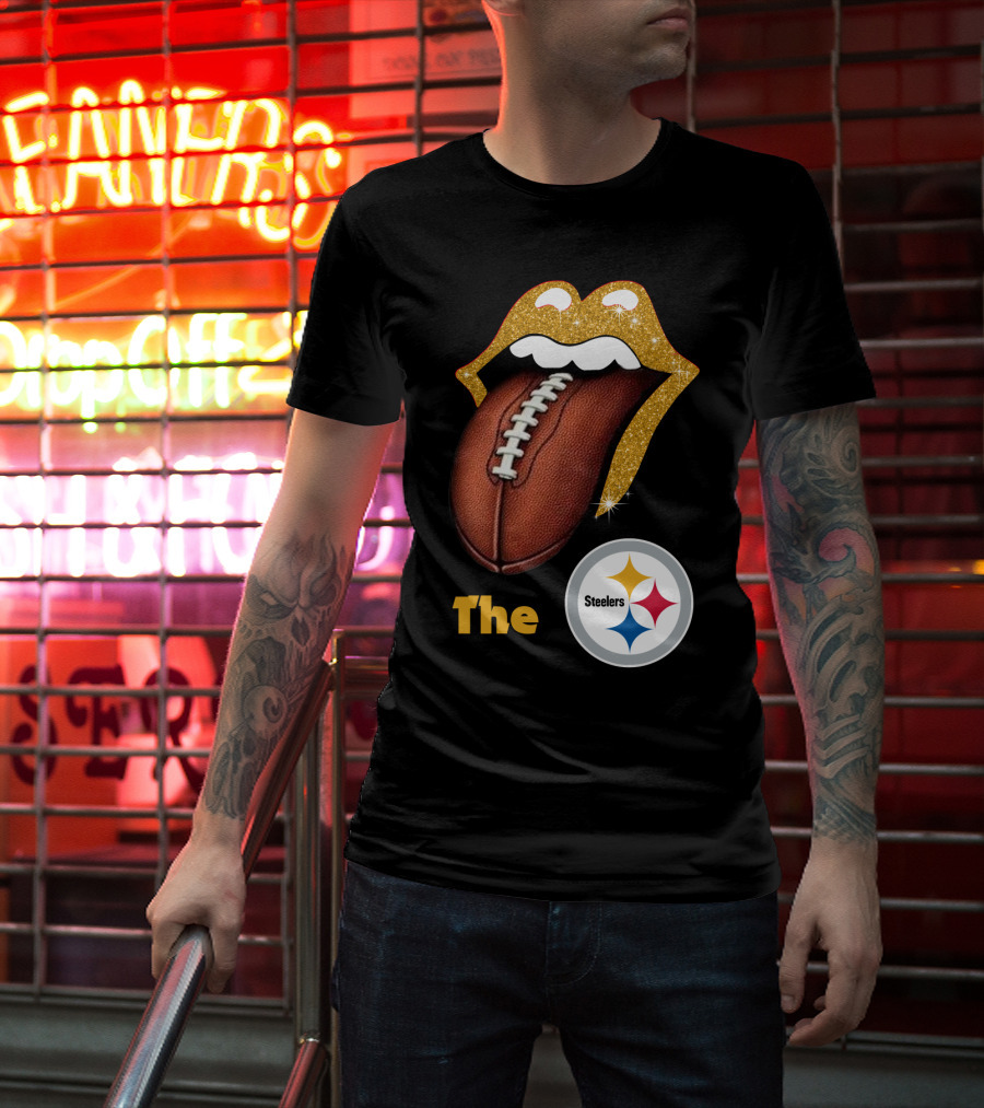 The Steelers Football Glitter Tongue T-Shirt