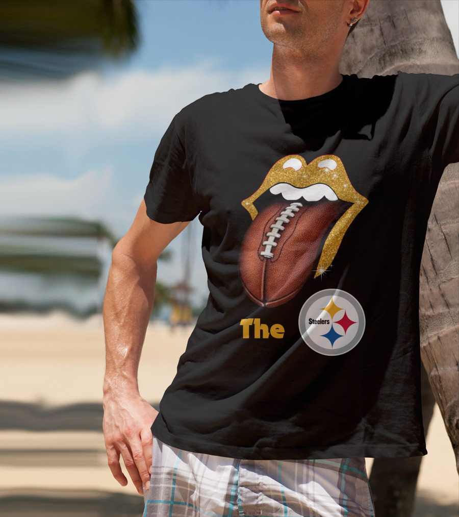 The Steelers Football Glitter Tongue T-Shirt