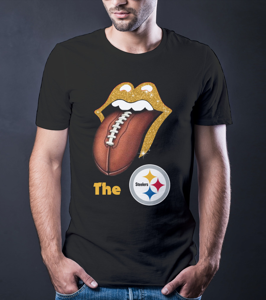 The Steelers Football Glitter Tongue T-Shirt