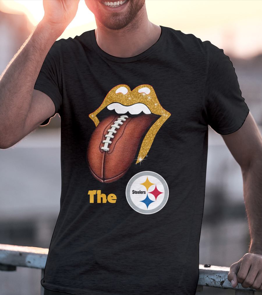 The Steelers Football Glitter Tongue T-Shirt