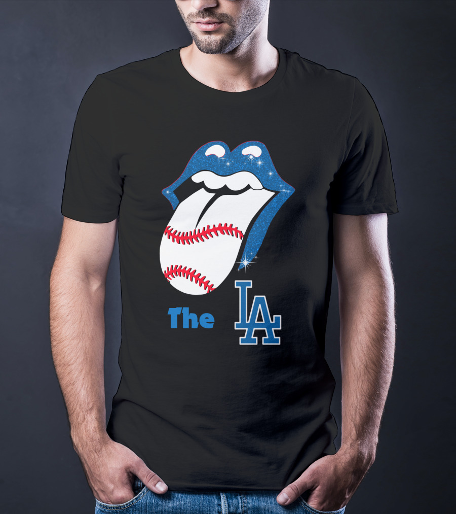 The LA Smile Dodgers Baseball Tongue T-Shirt