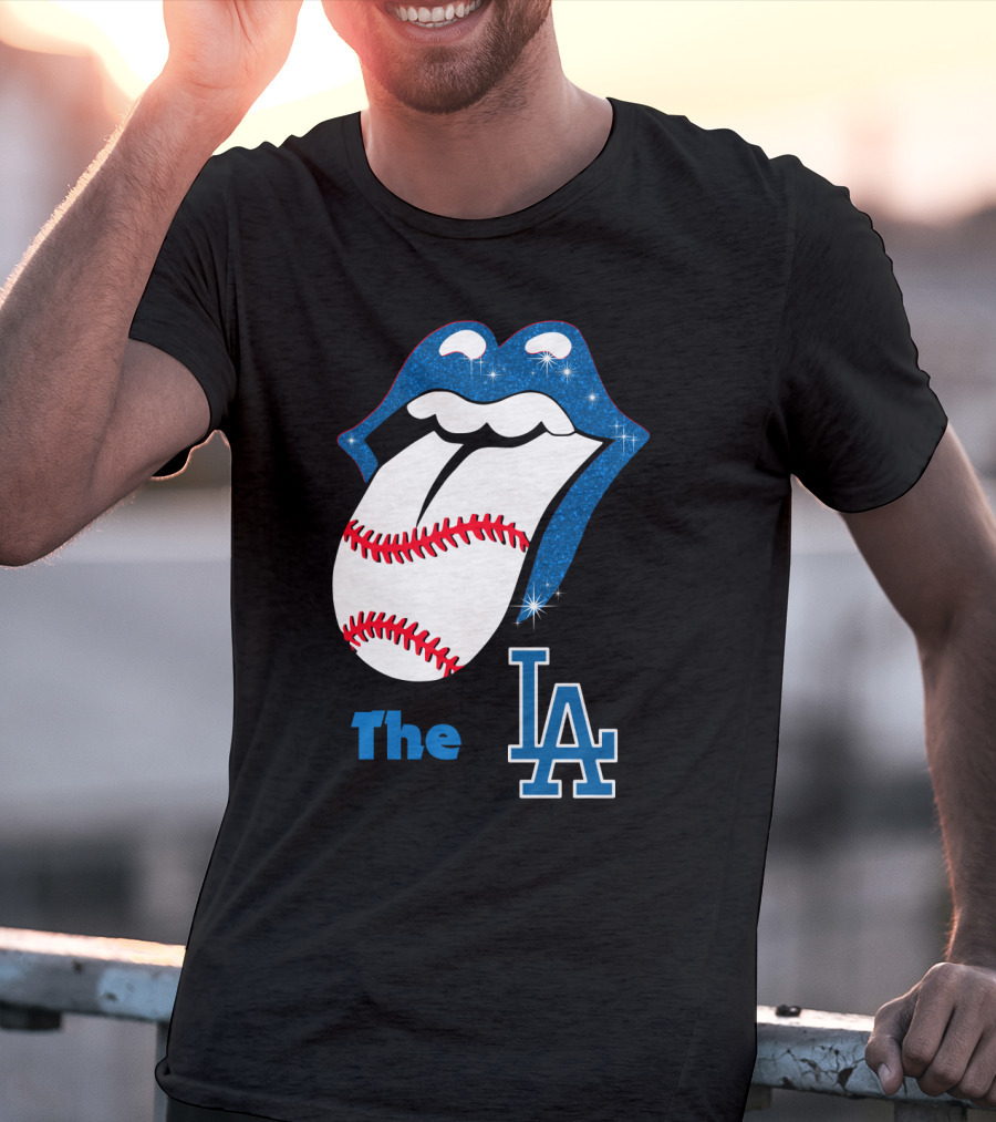 The LA Smile Dodgers Baseball Tongue T-Shirt