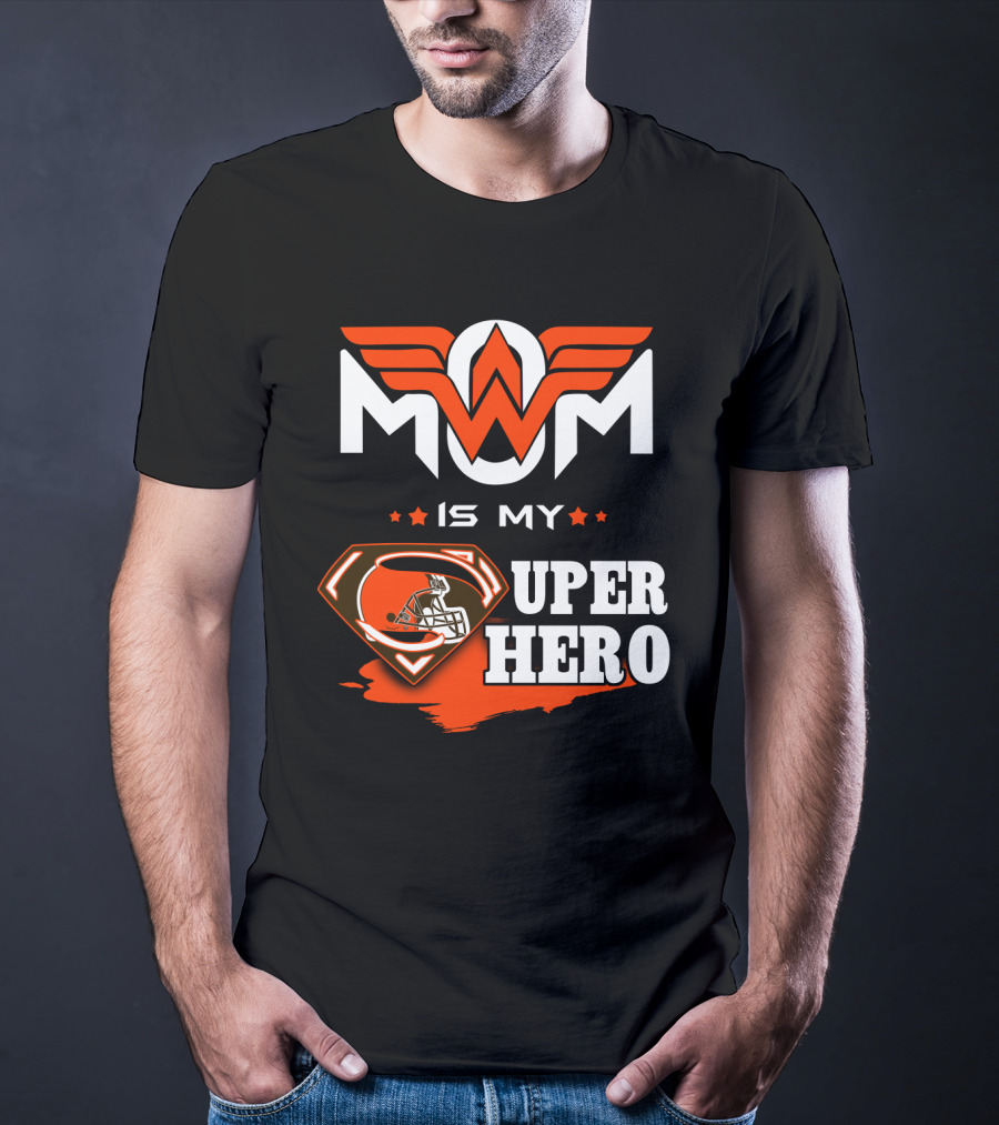 MOM IS MY SUPER HERO CLE Browns Football Wonder Woman T-Shirt