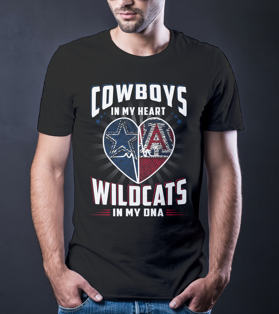 Cowboys IN My Heart Wildcats IN My Dna T-Shirt