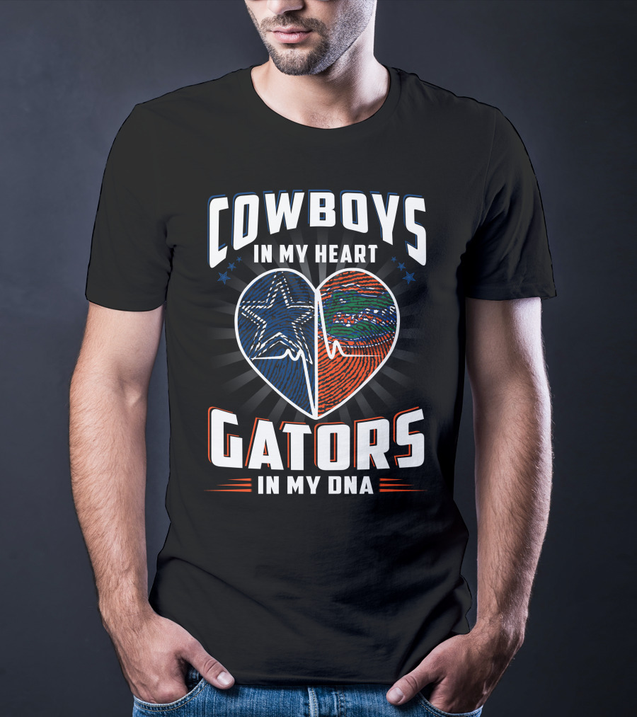 Cowboys IN My Heart Gators IN My Dna T-Shirt